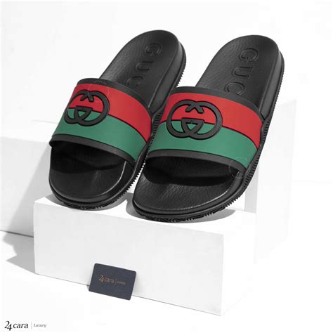 gucci slides men brown|men gucci interlocking slides.